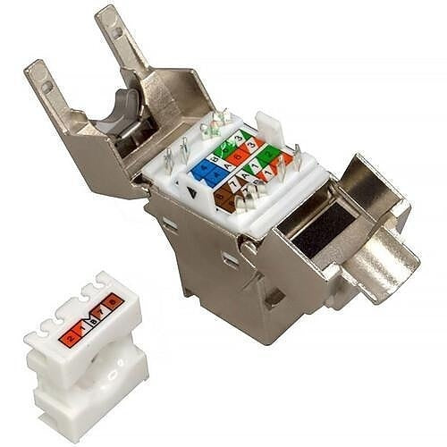 Simply45 S45-3750-25 10GBaseT STP 180° Shielded Keystone RJ45 Jack