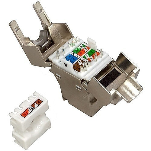 Simply45 S45-3750 10G Rated 180° Shielded Keystone Jack, Toolless