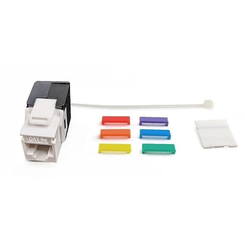 Simply45 S45-3500W-25 CAT5E UTP 180-Degree Keystone Jack, Toolless, White