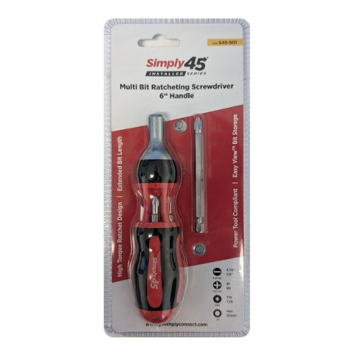 Simply45 S45-501 7-in-1 Multi Bit Ratcheting Screwdriver, 9\\"