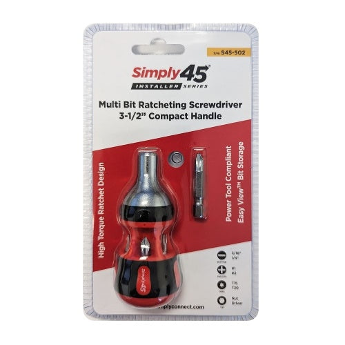 Simply45 S45-502 7-in-1 Multi Bit Ratcheting Screwdriver, 4.5\\"