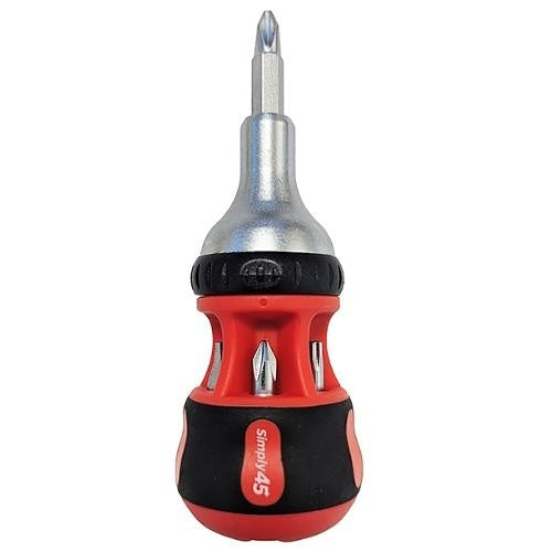 Simply45 S45-502 7-in-1 Multi Bit Ratcheting Screwdriver, 4.5\\"