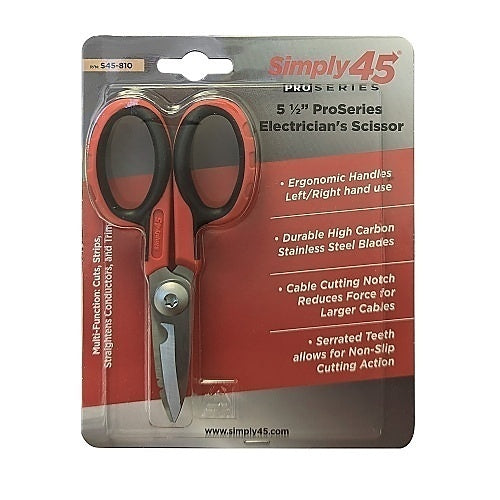 Simply45 S45-810 Pro Series 1/2\\" Heavy Duty Electrician Scissors