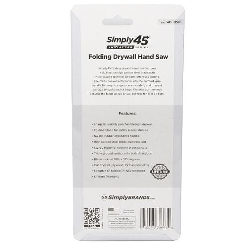 Simply45 S45-850 Drywall Saw with Folding Blade, 1-Each/Blister
