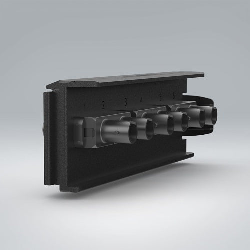 Siemon LVA06-STB-BM-A LightVerse High-Density Adapter Plate, 6 Fiber ST Connectors, Flat, Black Housing