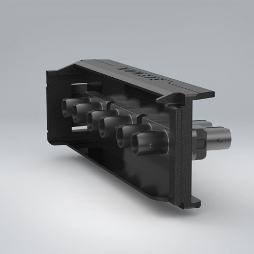 Siemon LVA06-STB-BM-A LightVerse High-Density Adapter Plate, 6 Fiber ST Connectors, Flat, Black Housing
