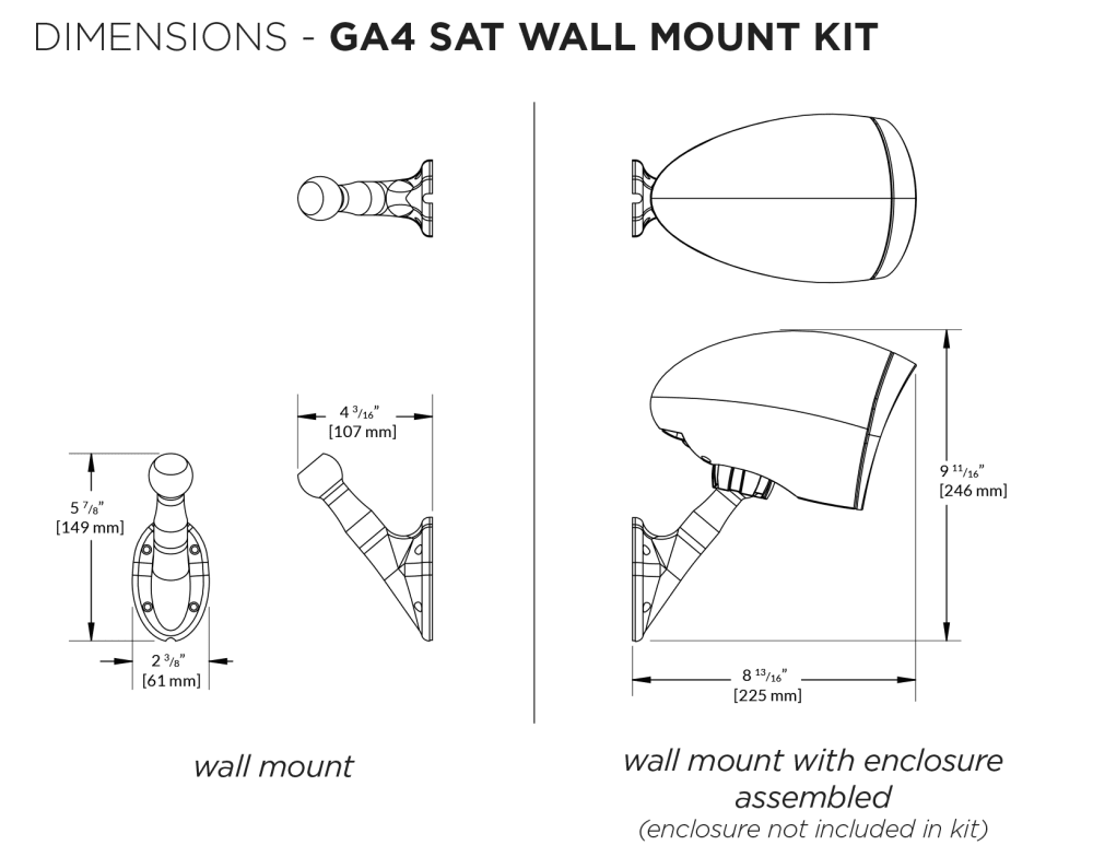 Triad Garden Array GA4 Satellite Wall Mount Kit (Pair)