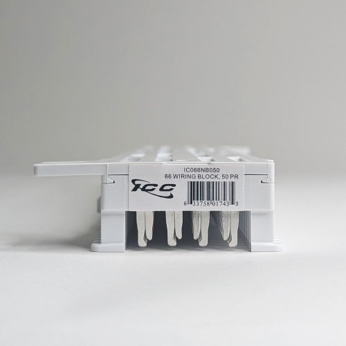 ICC IC066NB050 66M Wiring Block 50-Pair without Bracket, 66M1-50 Punch Down Block for Telephone System, Punch Down Cabling and Wire Termination, 10\\"H x 3.5\\"W x 1\\"D, White