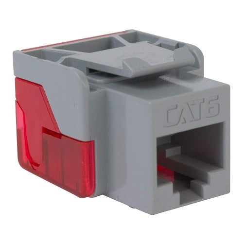 ICC IC1078L6GY CAT6 Keystone Jack with Inline IDC No Pair Split Wiring, UL Listed PoE++ TAA Compliant for Wall Plate / Patch Panel, Gray
