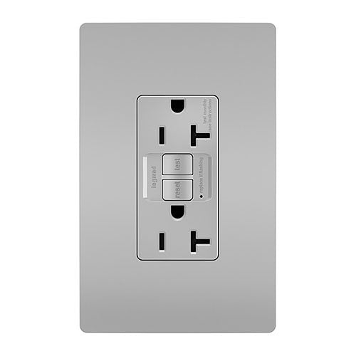 Pass & Seymour 2097TRGRY Radiant Spec Grade 20A Tamper Resistant Self Test GFCI Receptacle, Gray