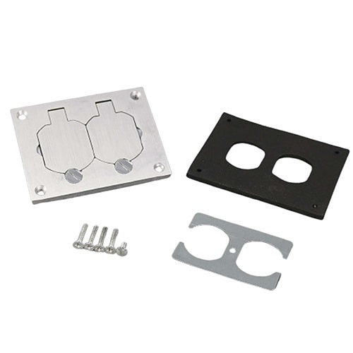 Wiremold 828R-TCAL Omnibox Rectangular Aluminum Duplex Cover Plate, Aluminum, TAA Compliant