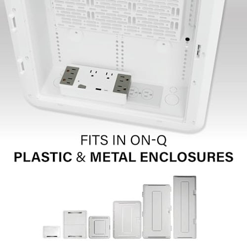 On-Q AC1062 6-Outlet Enclosure Surge Protector with (1) USB-A and (1) USB-C