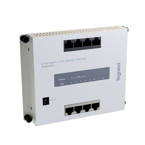 On-Q DA8400WH 8-Port Switch, 4-Port Network, 4-Port PoE+