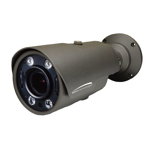 Speco H4FB2M 4MP Flexible Intensifier HD-TVI Bullet Camera ​with Junction Box, Dual Voltage 2.7-12mm Motorized Zoom Focus Lens, IP67, Dark Gray