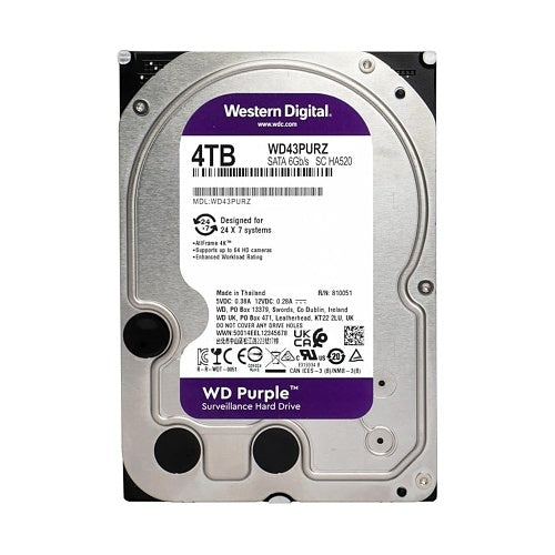 WD WD43PURZ Purple Surveillance HDD, 4TB