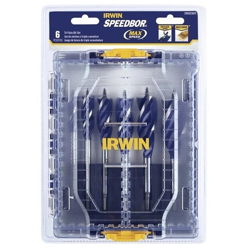 IRWIN IWAX236PC Speedbore Max Drill Bit Set for Wood, 6-Piece, Includes 1/2, 5/8, 3/4, 7/8, 1, and 1-1/4\\" Bits