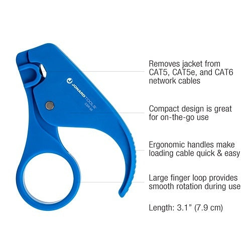 Jonard Tools CSR-56 CAT/TP Cable Stripper, Blue