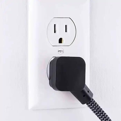 Jasco 45191 GE3-Outlet Mini Braided Extension Cord and Flat Plug, 1\', Black/Gray