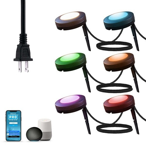 Jasco 66872 Pro Series Wi-Fi LED Large Landscape Lights, 12-Pucks