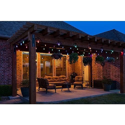 Jasco 66876 Pro Series RGBW Wi-Fi LED Vintage Cafe Lights, 48\', 24-Bulbs