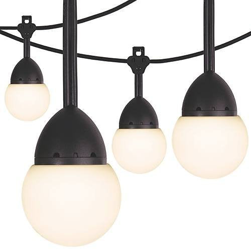 Jasco 66881 Pro Series USB LED Cafe Lights, Color Select, 12\', 12-Bulbs and Solar Panel