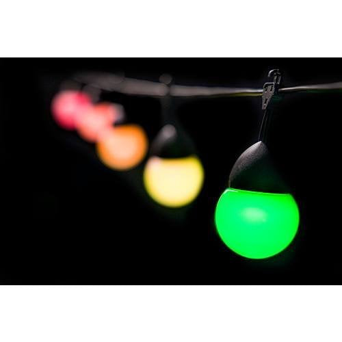 Jasco 66881 Pro Series USB LED Cafe Lights, Color Select, 12\', 12-Bulbs and Solar Panel