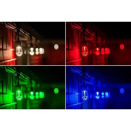 Jasco 66900 Pro Series RGBW Vintage LED Cafe Lights, RF, 48\', 24-Bulbs
