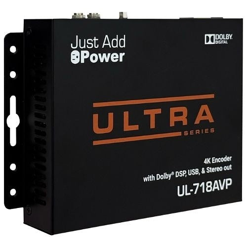 Just Add Power UL-718AVP Ultra HD IP A/V Pro DSP Enhanced Gigabit PoE Transmitter, 10W PoE (Previous VBS-HDIP-718AVP)