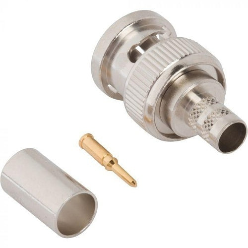 Amphenol RF 112519 BNC Straight Crimp Plug for 1695A Cables, 75 Ohm Impedance