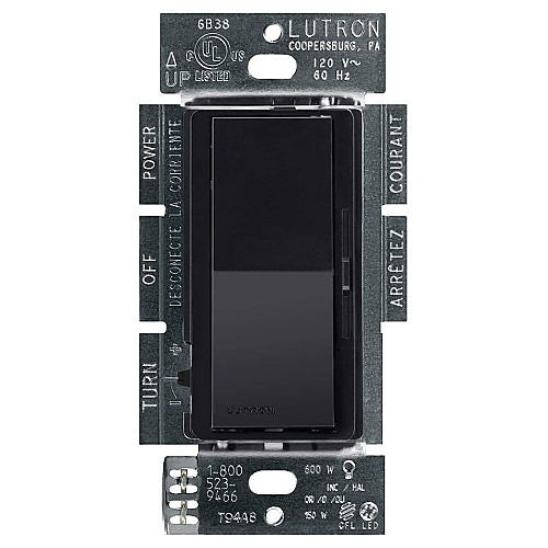 Lutron DVCL-153P-BL Diva LED+ Dimmer Switch for Dimmable LED and Incandescent Bulbs, Black