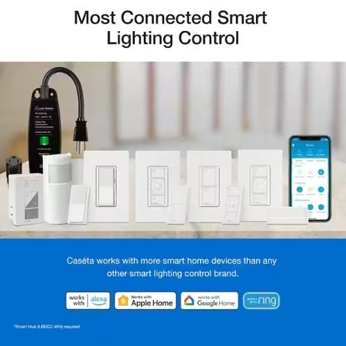 Lutron DVRF-5NS-WH Claro Smart Switch, White