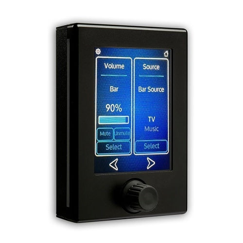LEA Professional LEA CS TOUCH - BLK Connect Series Touch PoE Powered Wall Controller with Rotary Knob, Black