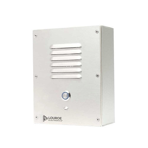 Louroe LE-885 DigiFact 885 Omni-Directional Indoor/Outdoor Wall-Mounted Push Button IP Network Speaker Microphone, Two-Way