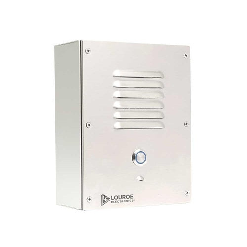 Louroe LE-885 DigiFact 885 Omni-Directional Indoor/Outdoor Wall-Mounted Push Button IP Network Speaker Microphone, Two-Way