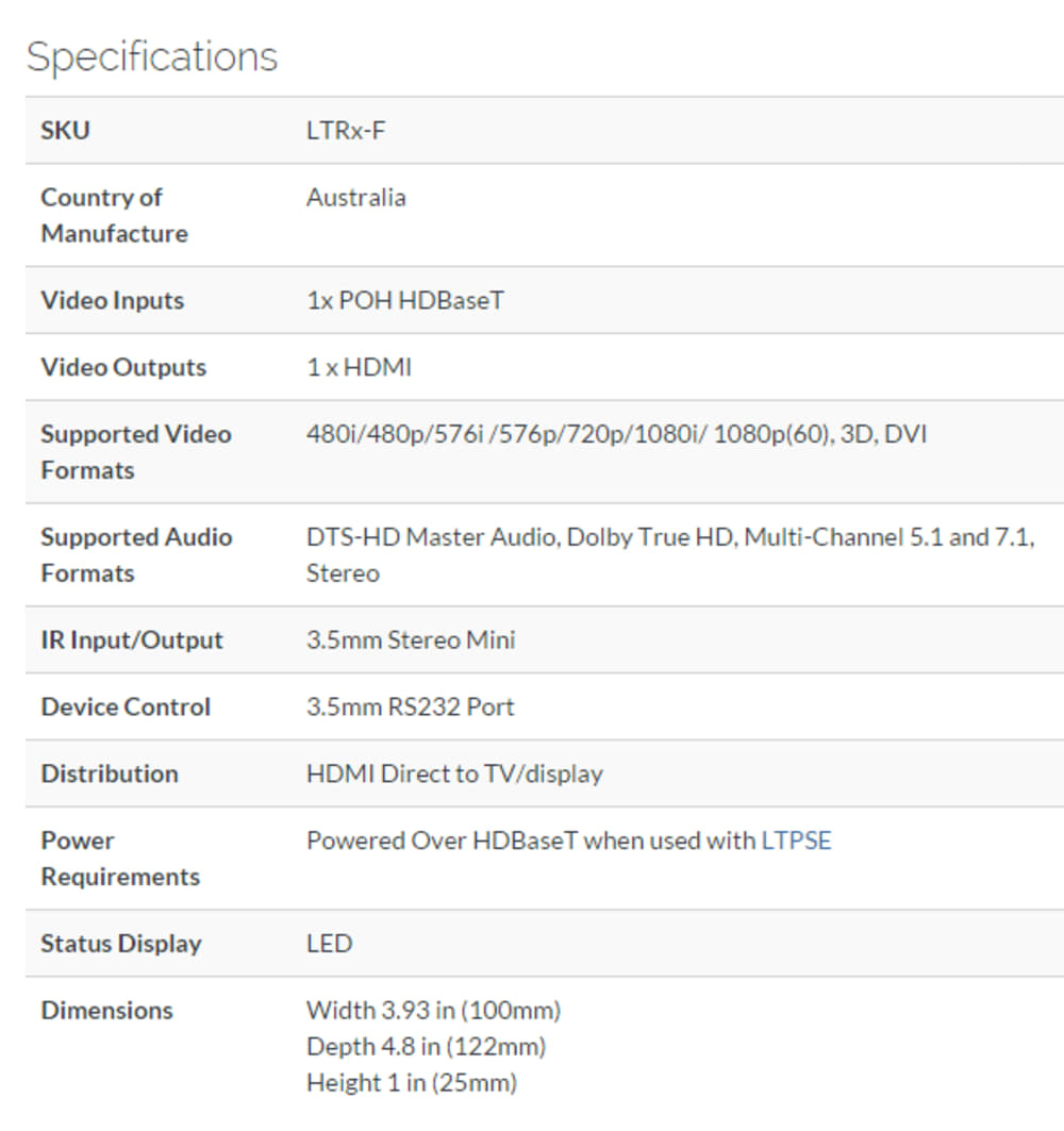 POH HDBaseT Receiver (Full Version)