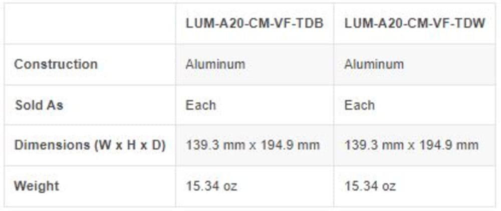 Luma X20 7in Ceiling Extension Mount For Varifocal Dome/Turret Extension Junction Box (Black)