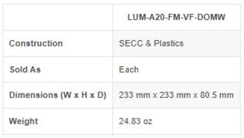 Luma X20 Varifocal Dome Flush Mount (White)