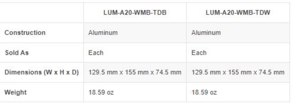 Luma X20 Fixed Turret & Dome Wall Mount Bracket (Standalone | White)