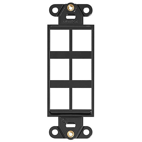 Leviton 41646-E QuickPort Decora Insert, 6-Port, Black