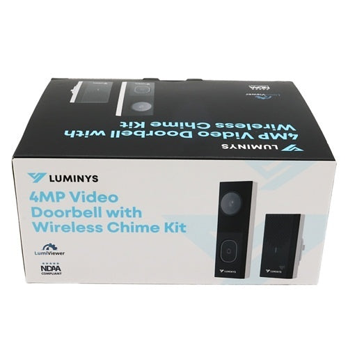 Luminys DW401-CW01 4MP Wired Video Doorbell Kit, IR 10.1m (33\'), Built-In Microphone and Speaker
