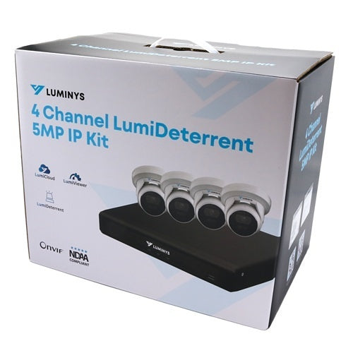 Luminys K54-4D1A2 LumiDeterrent Bundle, 4-Channel 8MP NVR and (4) 5MP Turret Cameras