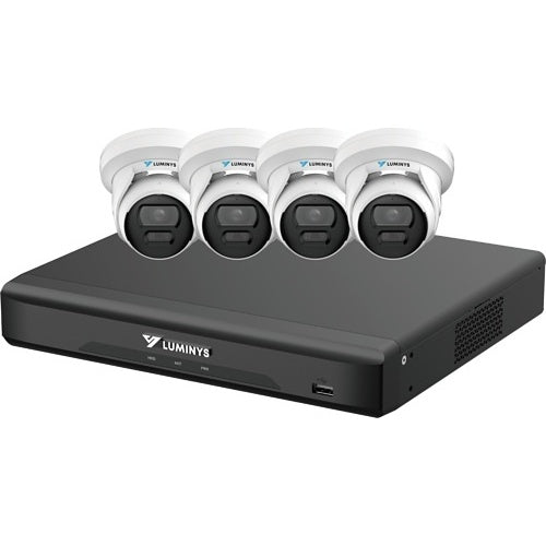 Luminys K54-4D1A2 LumiDeterrent Bundle, 4-Channel 8MP NVR and (4) 5MP Turret Cameras