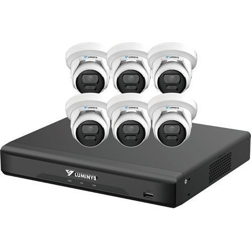 Luminys K56-8D1A2 LumiDeterrent Bundle, 8-Channel 8MP NVR and (6) 5MP Turret Cameras