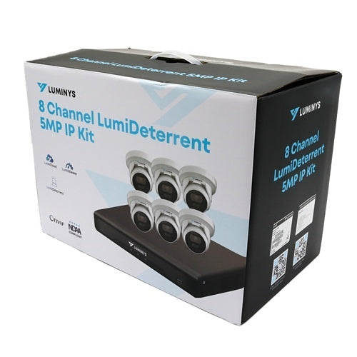 Luminys K56-8D1A2 LumiDeterrent Bundle, 8-Channel 8MP NVR and (6) 5MP Turret Cameras