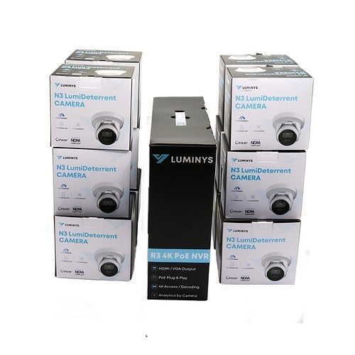 Luminys K5T-16D2A4 LumiDeterrent Bundle, 16-Channel 8MP NVR and (12) 5MP Turret Cameras