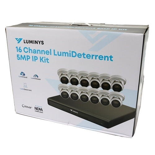 Luminys K5T-16D2A4 LumiDeterrent Bundle, 16-Channel 8MP NVR and (12) 5MP Turret Cameras