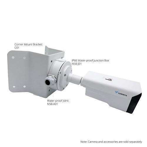 Luminys N3B-8LAV LumiLuxSmart N3 Starter Series 8MP Outdoor Bullet IP Camera, 2.7-13.5mm Motorized Lens, Dual-Illumination, White