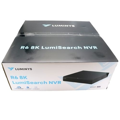 Luminys R68-64NA R6 Extreme Series 64-Channel 8K LumiSearch NVR, 1400 Mbps, HDMI, VGA