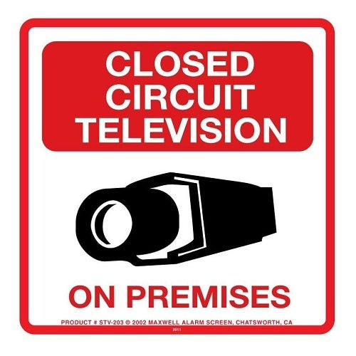 Maxwell STV203DI Sign Only, 10.5" x 10.5", Red and Black