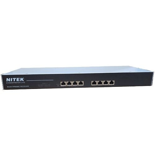Nitek ER8200C IP Video over Coax Network Extender, Multi-Port, 8-Channel, BNC Coax Jack, RJ45 Connector, 100 Base-TX, 100 to 240 Volt AC, Rack Unit 12" Depth